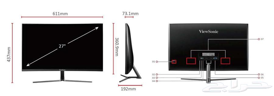 viewsonic شاشة العاب 27inch63270048895105118