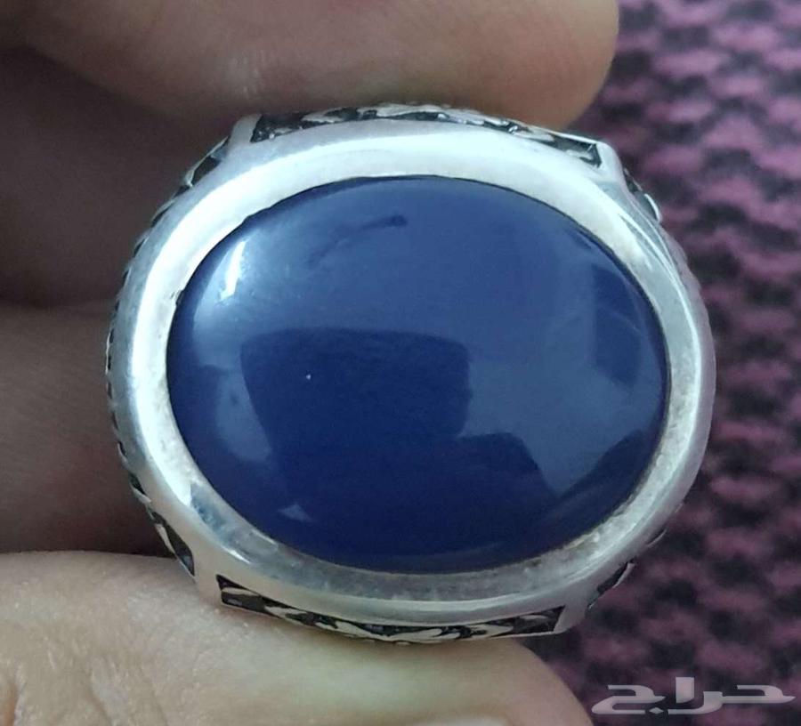 Blue agate ring, Erfan craftsmanship, 990 silver63270048909571112