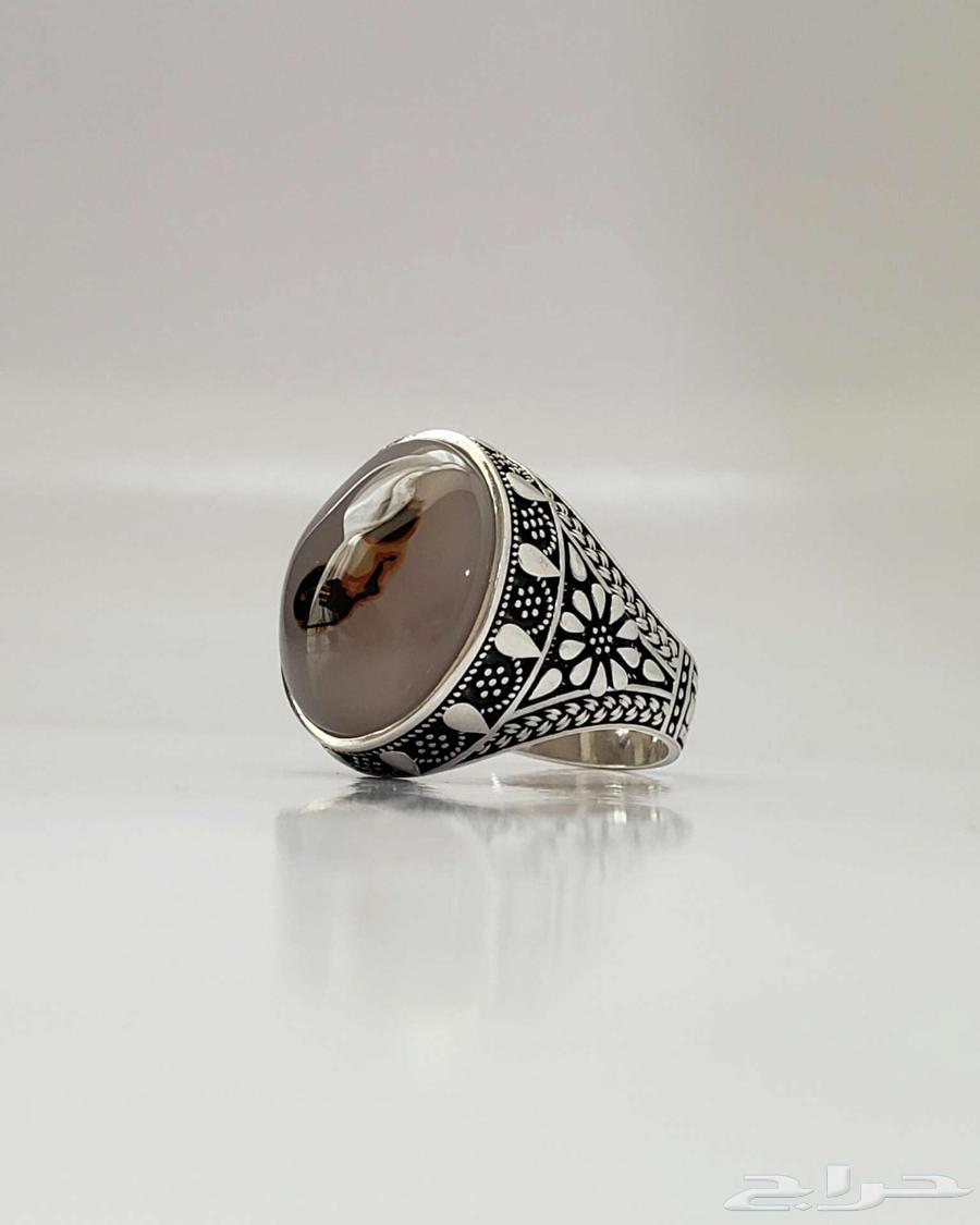 Silver rings with authentic natural Yemeni agate63223550400513112