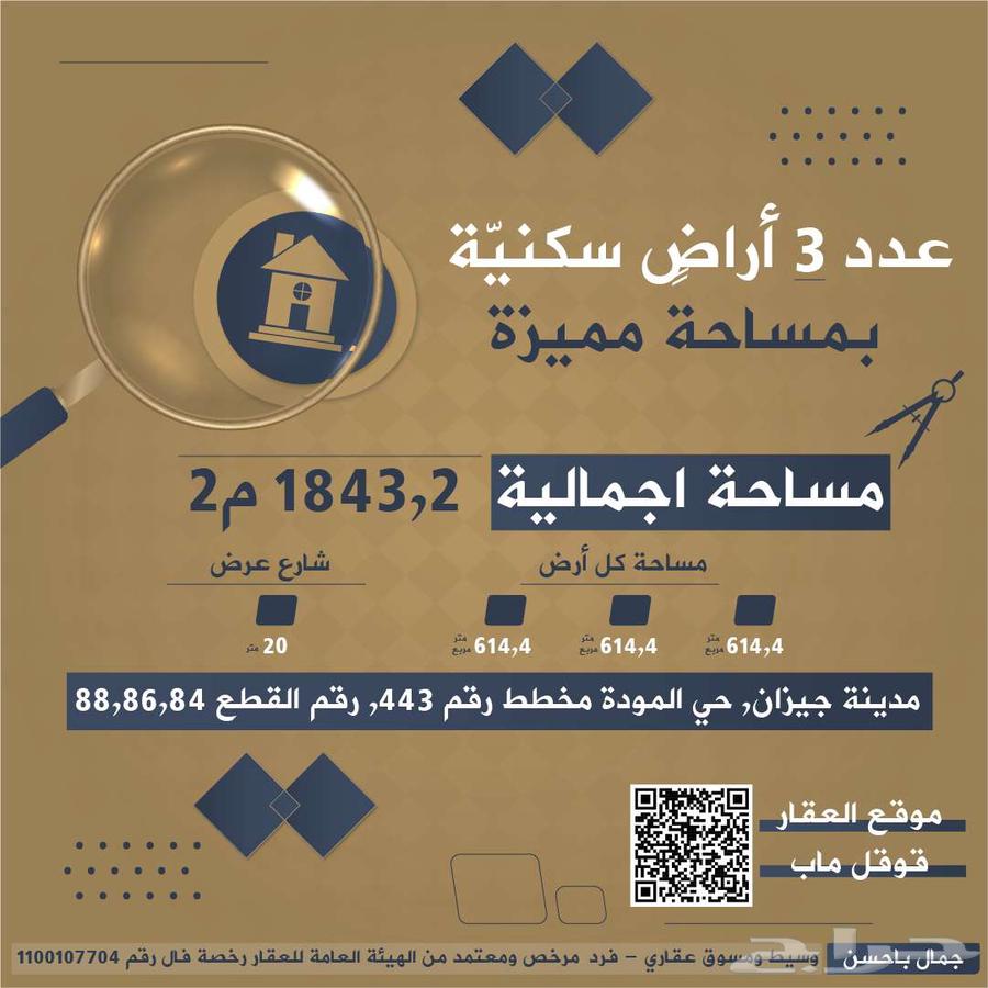 For sale: 3 plots of land in Al-Mawda neighborhood - behind the former Community College63014747444353111