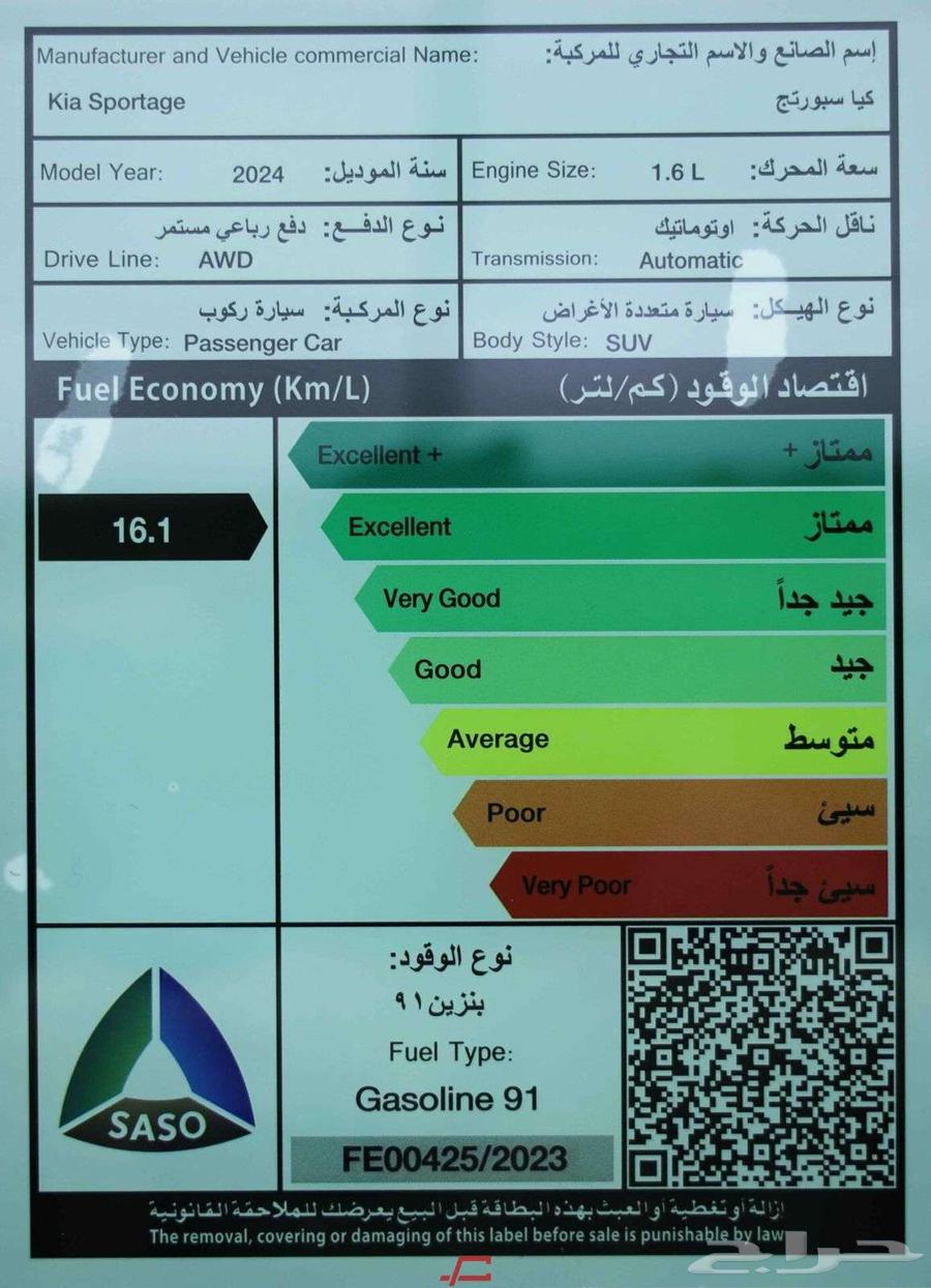 كيا سبورتاج استندر 1600 سي سي 202563181820961667114