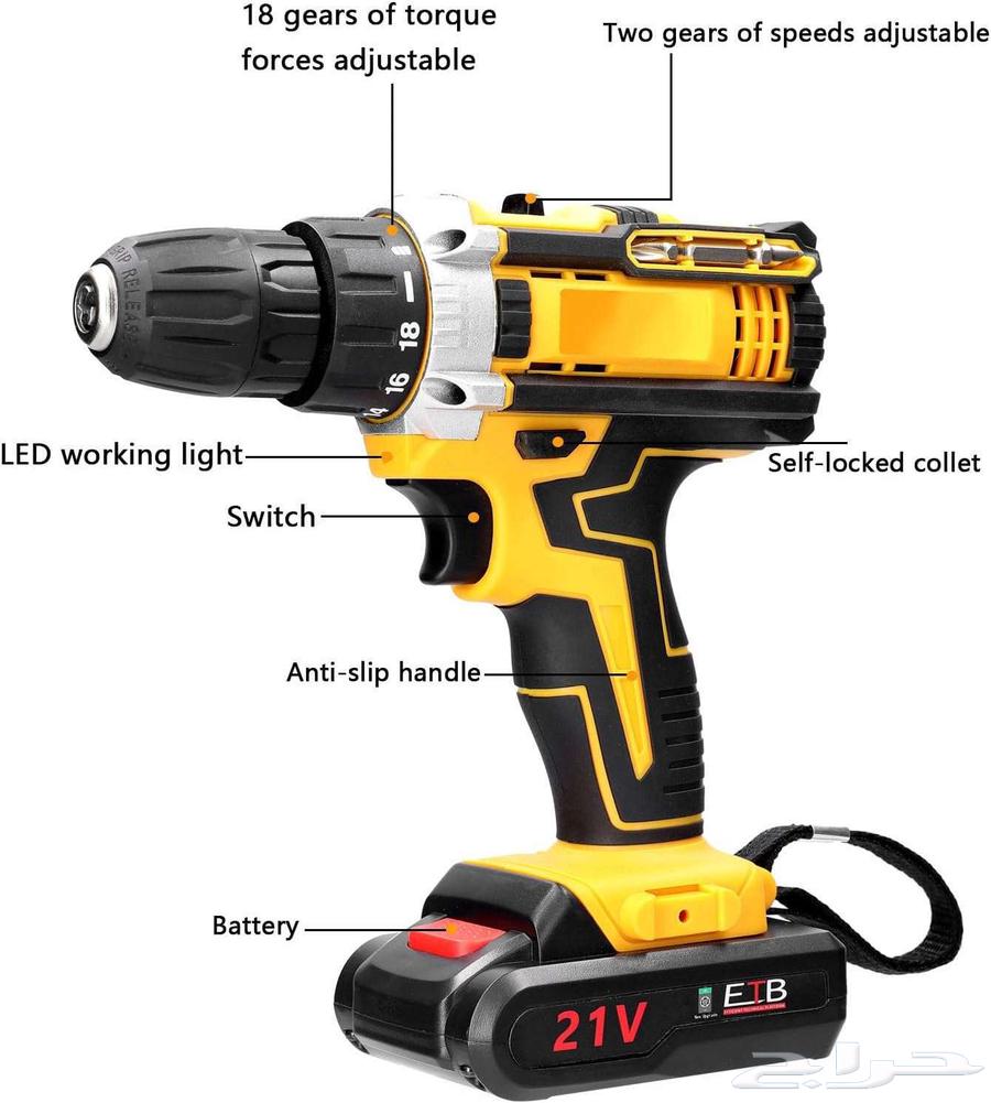 Denex 21V Professional Cordless Drill High Power and Performance63485470759297113