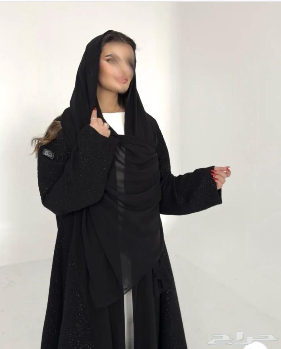 A (faza) crepe black abaya with luster63098924917379112