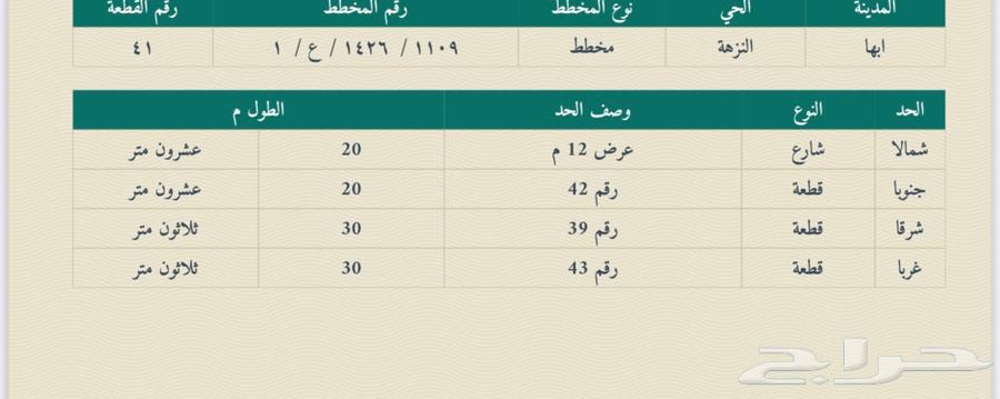 ارض للبيع حي النزهه بالقرب من حديقه الاندلس63012030919043111