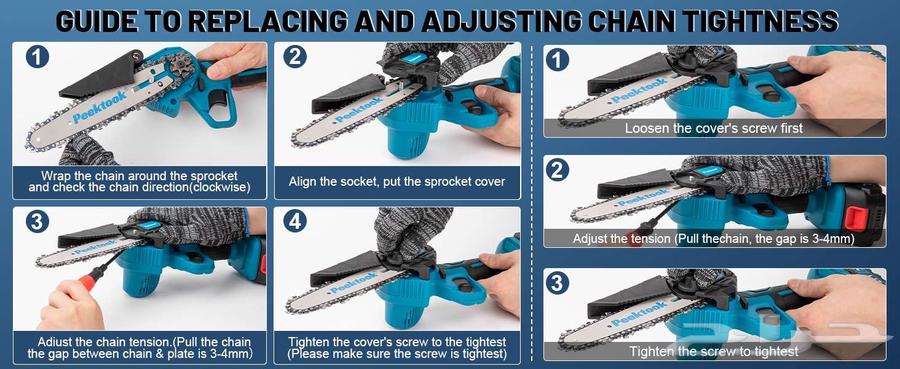 Cordless Chainsaw 6 Inch for Cutting Trees with Two Batteries63016716528003113