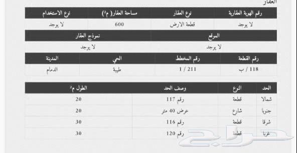 للايجار ارض تجاريه بالدماام حي طيبه63006317510786113