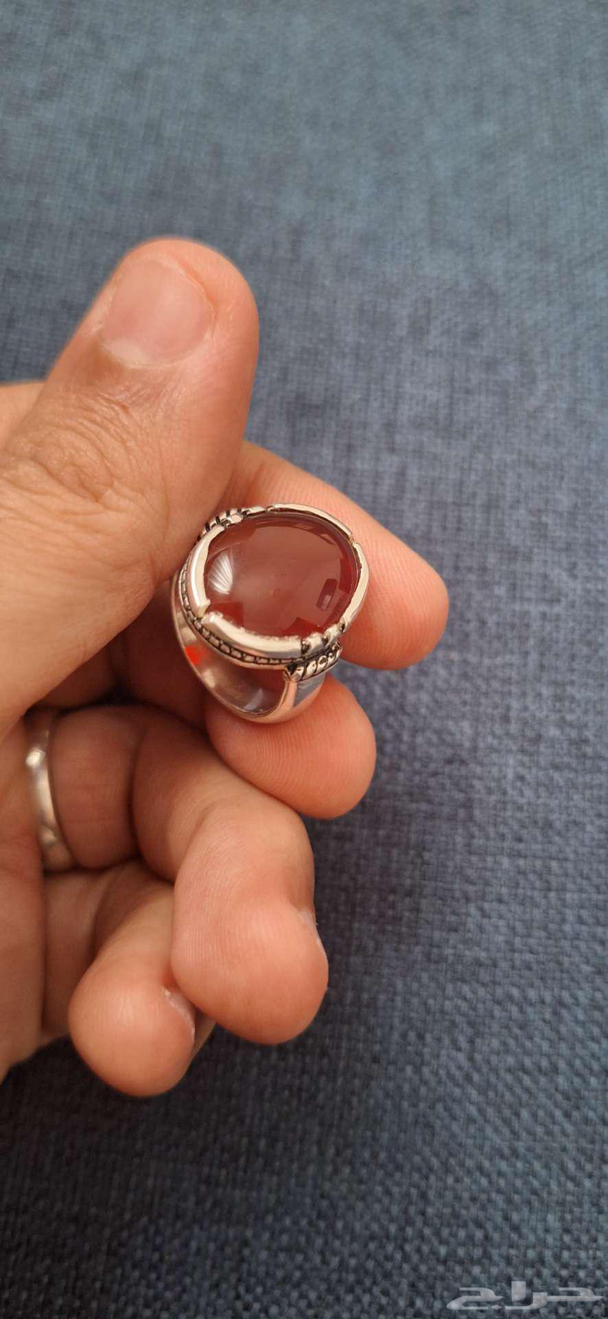 Royal silver ring with Yemeni agate liver stone63412940250881113