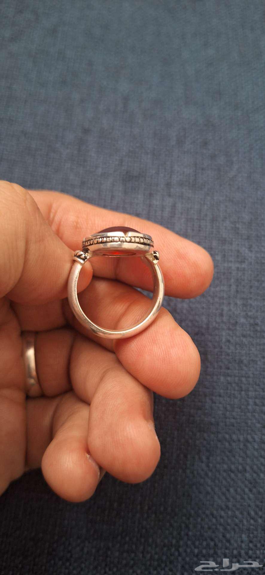 Royal silver ring with Yemeni agate liver stone63412940250881112