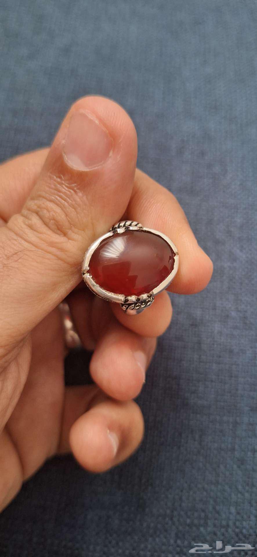 Royal silver ring with Yemeni agate liver stone63412940250881116