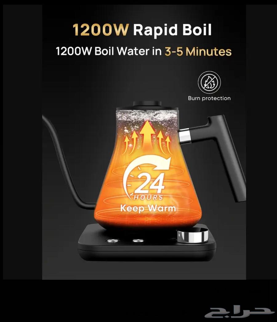 A new coffee kettle with its box, including a temperature controller63398344513793112