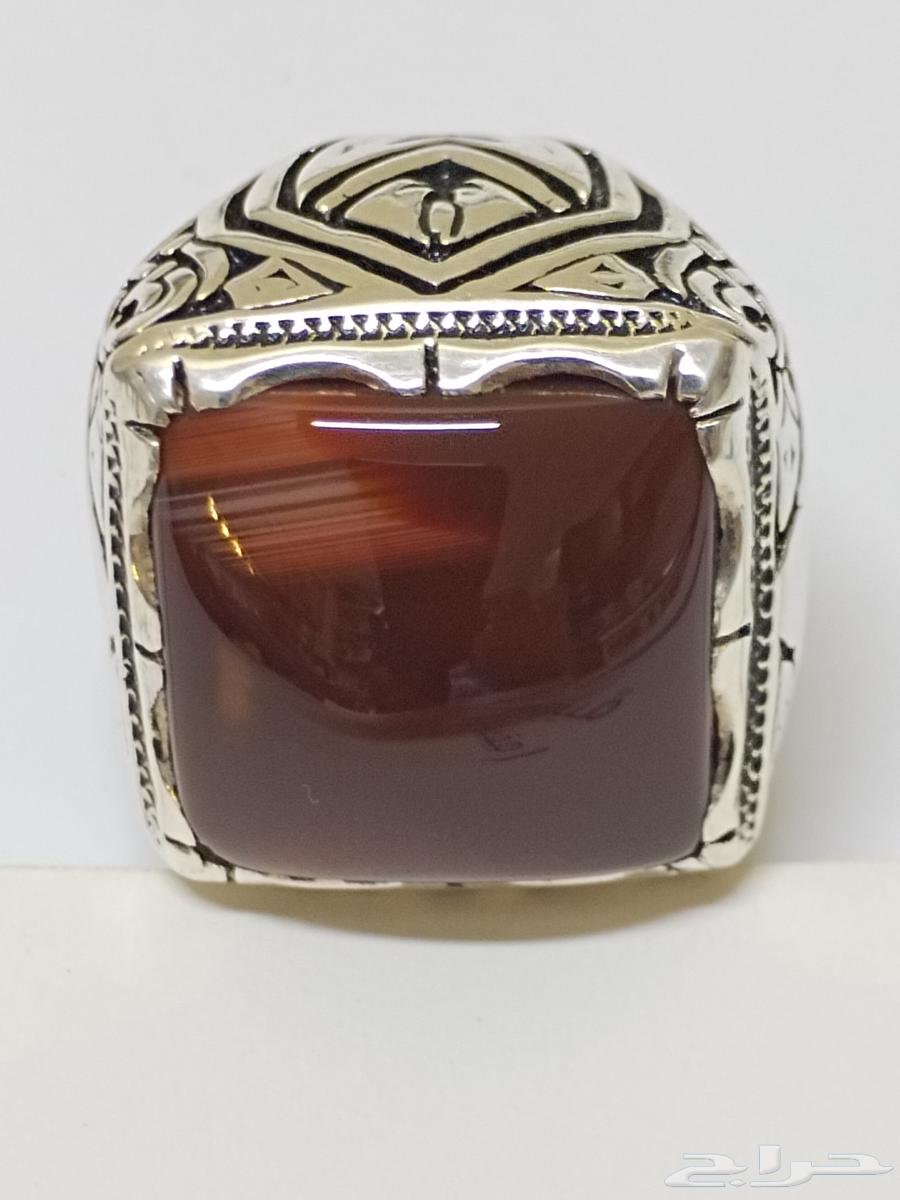 خاتم عقيق كبدي مزعفر63419509490947111