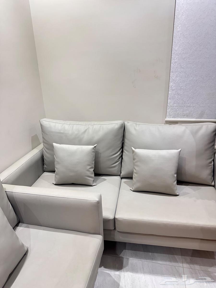 Gray leather office sofa two pieces63655526232195111