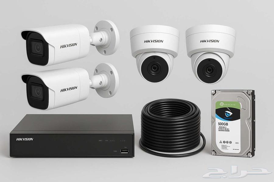 4 كاميرات مراقبه IP هيكفيجن NVR وهارد 1TB ب1100 ريال63656880108545110