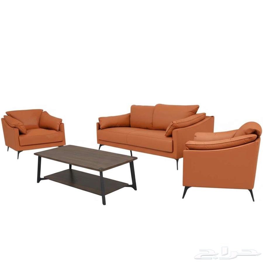 Orange Leather Office Sofa63655716111234113