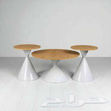 Elegant Wooden Surface Coffee Table Set Available in Multiple Colors ((New))63680370465921110
