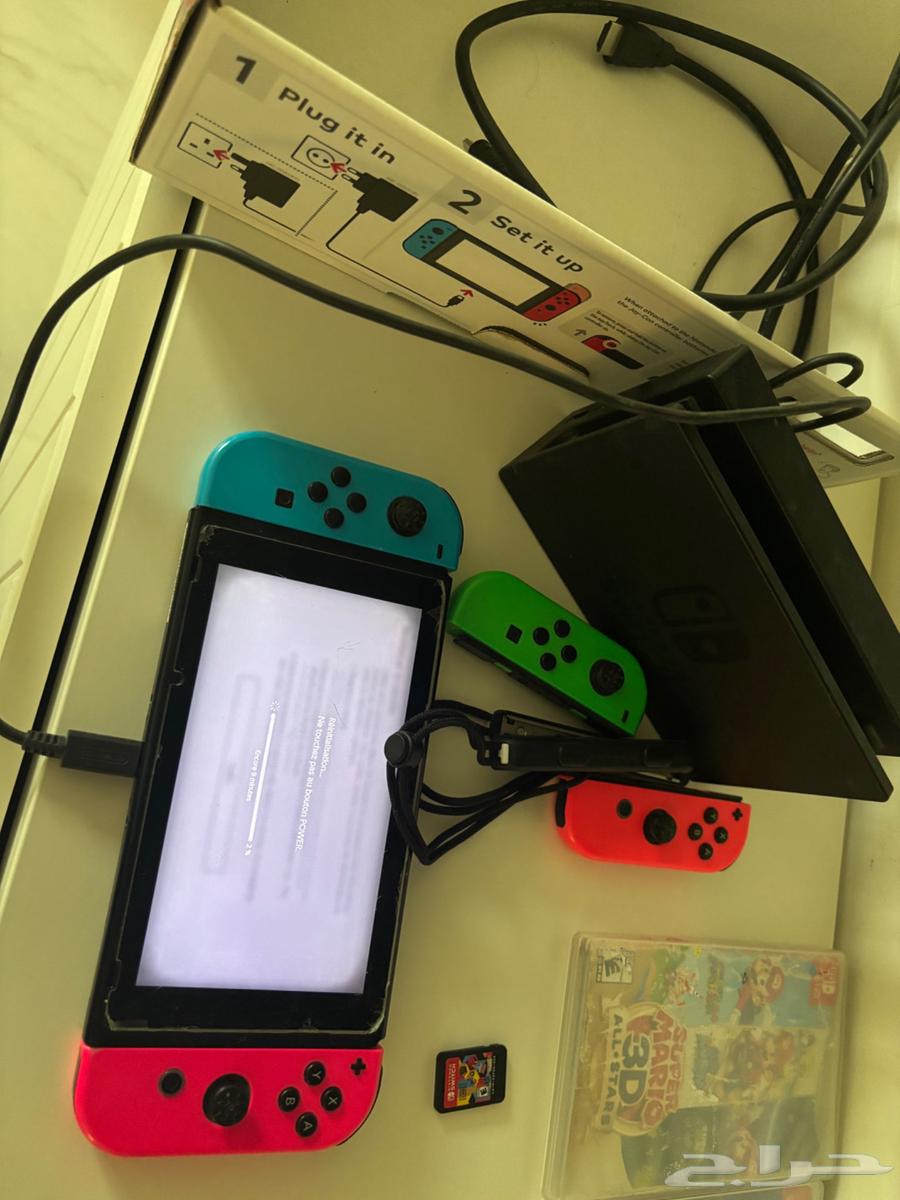 Nintendo switch with 4 handle and Mario 3D all starsl63678744411011110