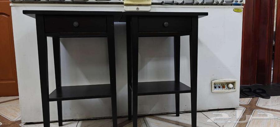 IKEA Hemens طاولة سرير (قطعتان) باللون الأسود والبني63704657468930112