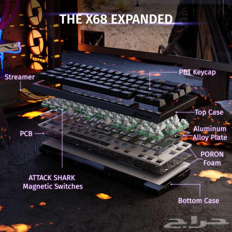 Attack Shark X68He Magnetic Professional Keyboard (New) in Box63711048900482113