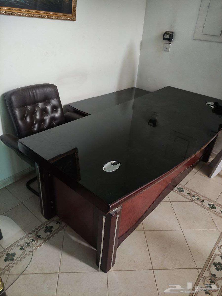 مجموعة طاولة مكتبية بزجاج فاخر وخشب mdf63724960580354111