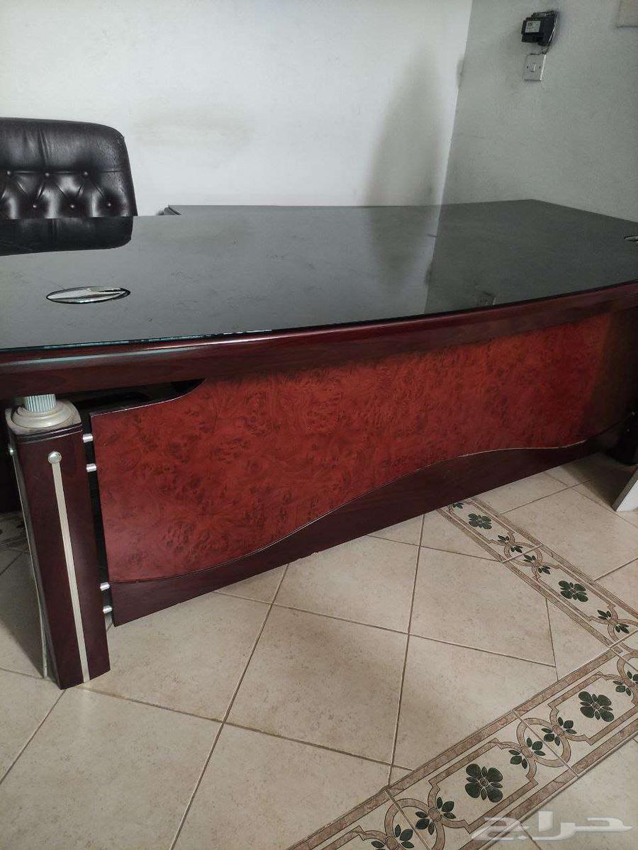 مجموعة طاولة مكتبية بزجاج فاخر وخشب mdf63724960580354110