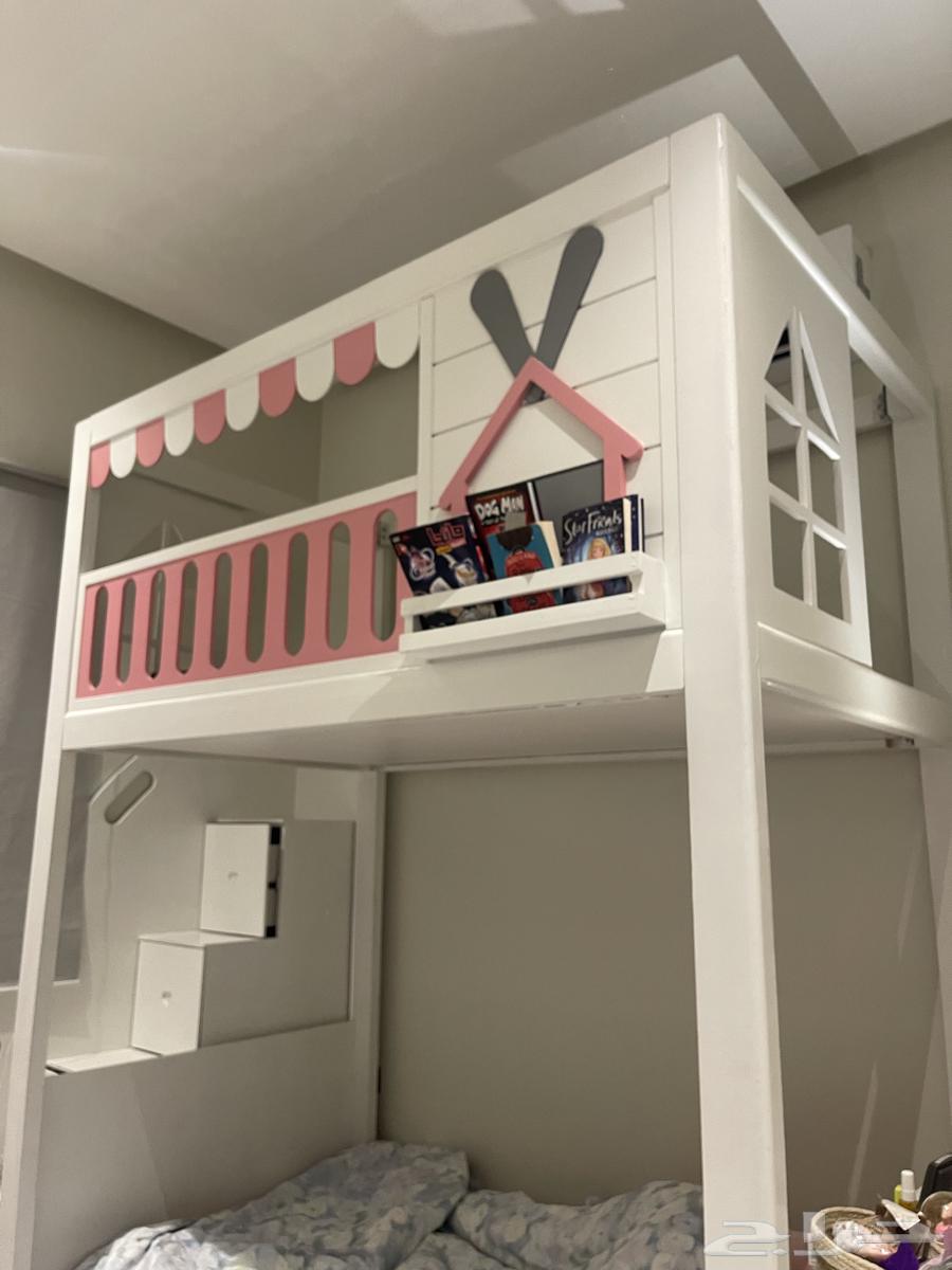 Kids' double-decker bed with drawer and slide63709103843458111
