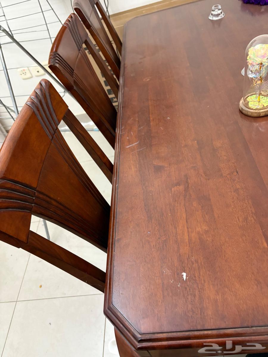 Dining table with 6 chairs, strong wood, light use63735930539010112