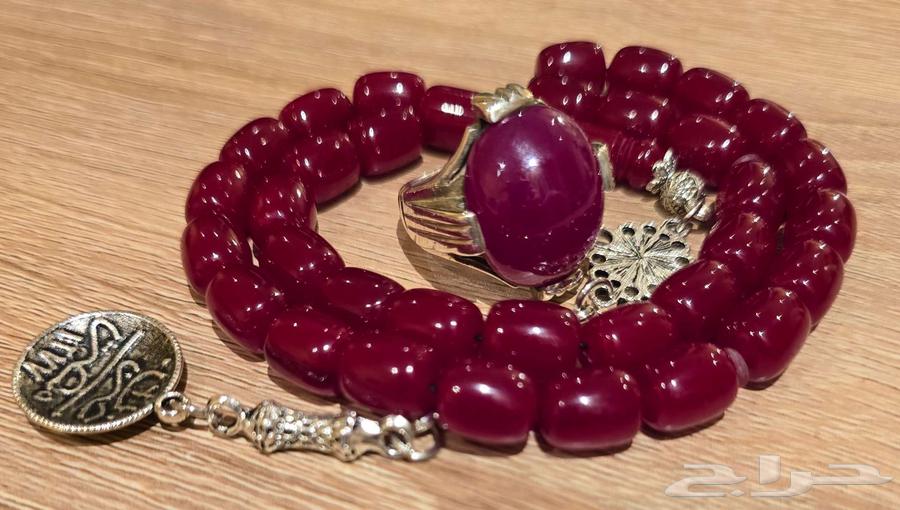Ruby ring with Sharif design Tasbeeh Fatouran63738850105602110