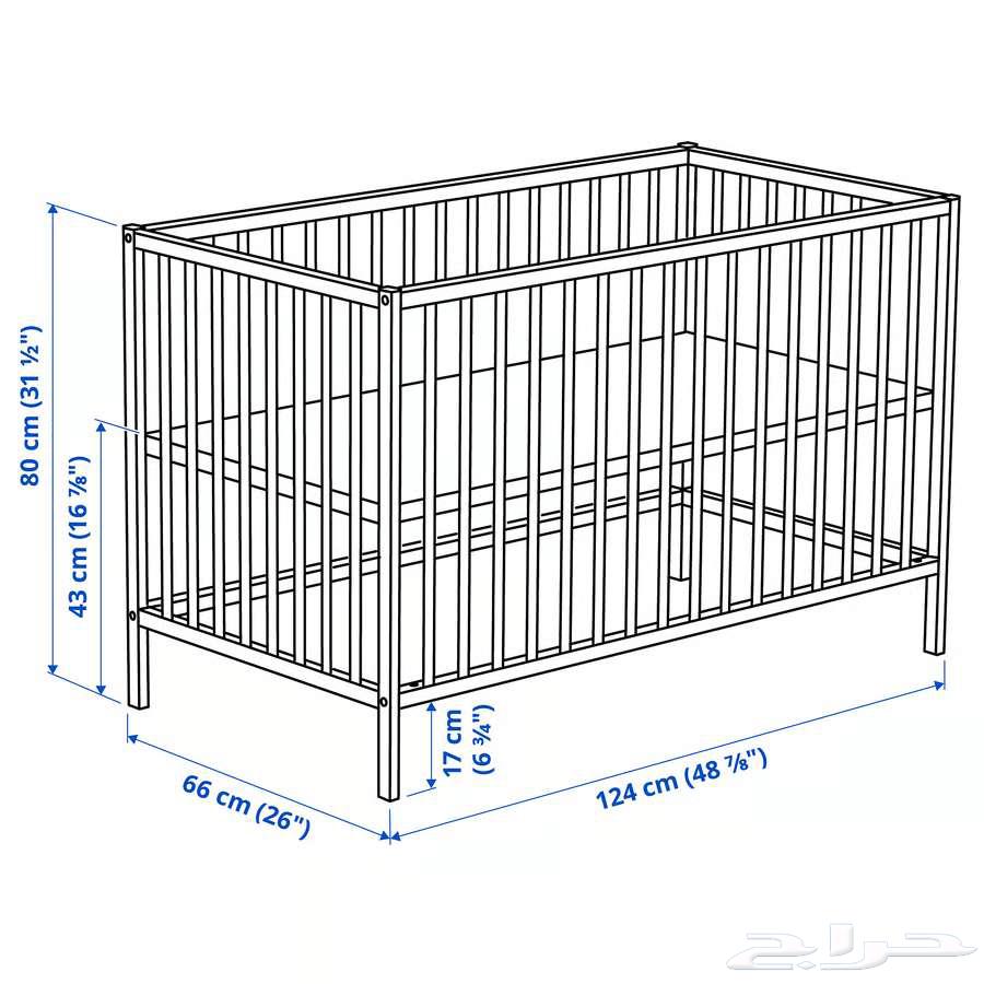 مهد - سرير بيبي ايكيا مع فرشة ايكيا Ikea Crib and Mattress63733666692097112