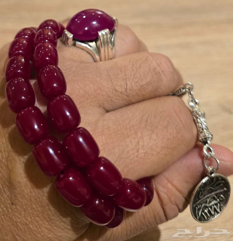 Ruby ring with Sharif design Tasbeeh Fatouran63738850105602111