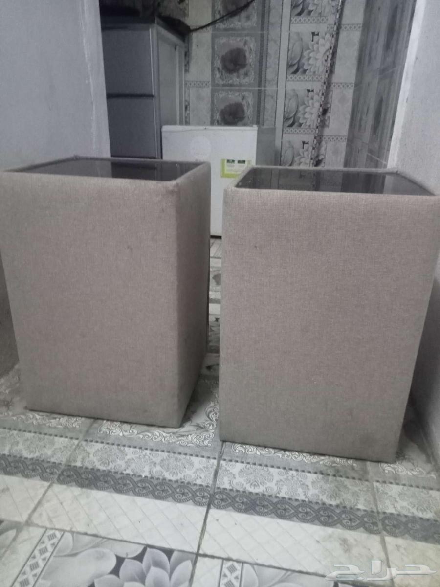 Mini fridge and two small tables63740284006531114