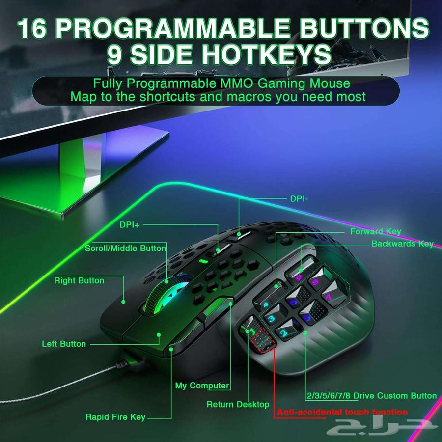Gaming mouse with specialized buttons .. free delivery63750527847042110