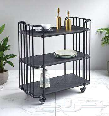 Elegant Three-Tier Serving Cart Available in Two Colors ((New))63765650348291110