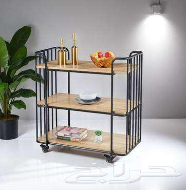 Elegant Three-Tier Serving Cart Available in Two Colors ((New))63765650348291111