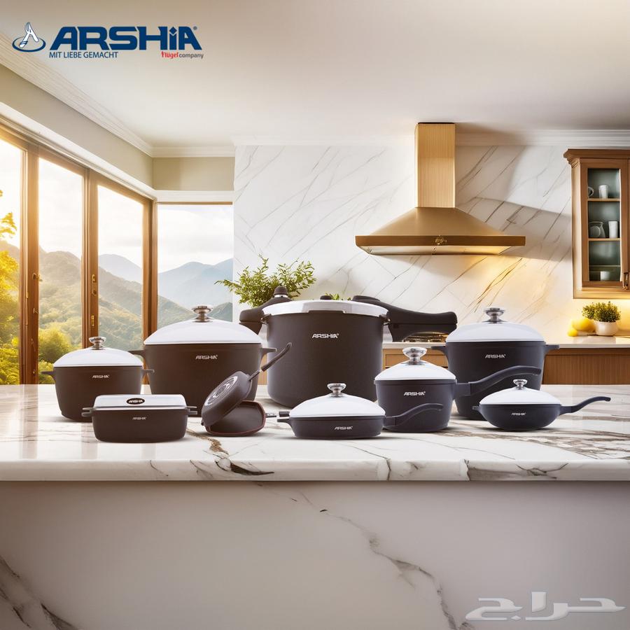 طقم أواني طهي ارشيا من الالمونيوم المصبوب  18 قطعة63766642093697111
