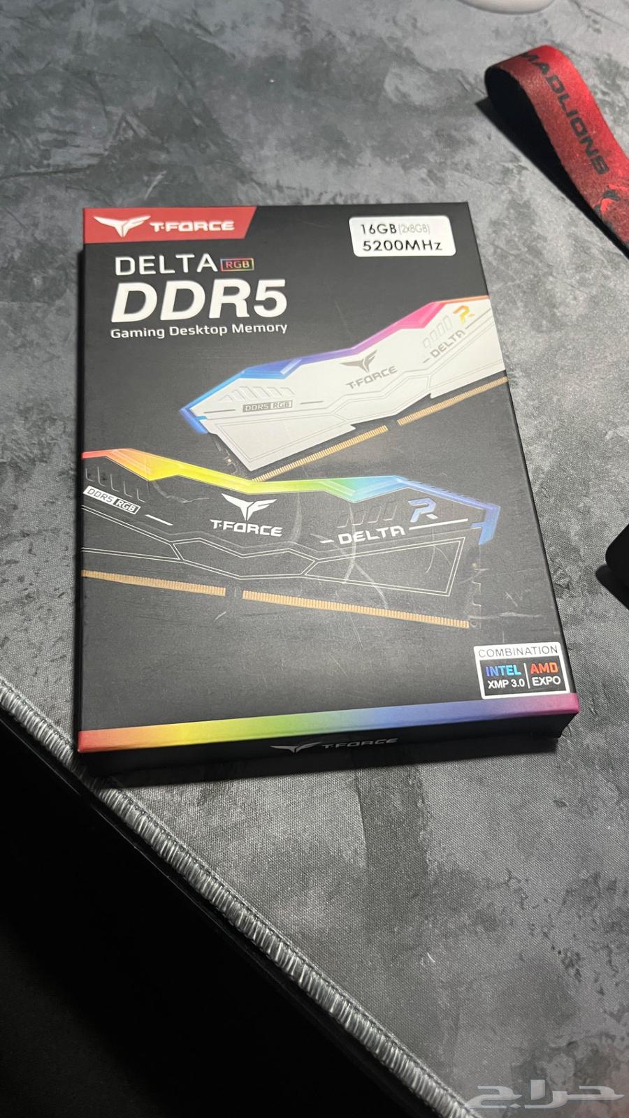 16 رام ddr5 T-Force Delta RGB black 16GB 5200Mhz DDR563784584470273110