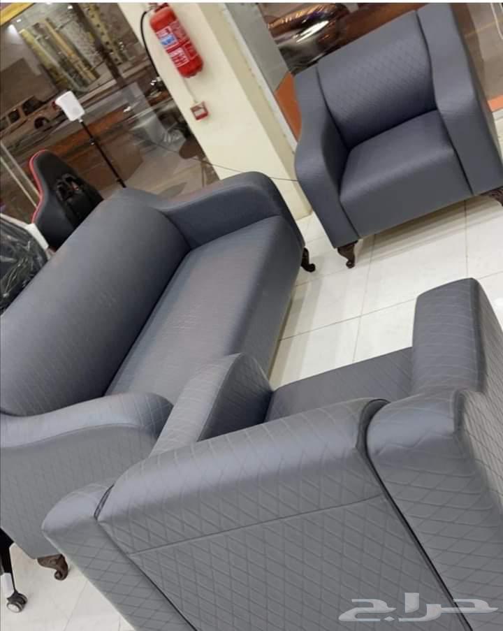 مكتبي كنب جلد مختلف أشكال طقم كامل متوفر سعر من جمله64618789632002110