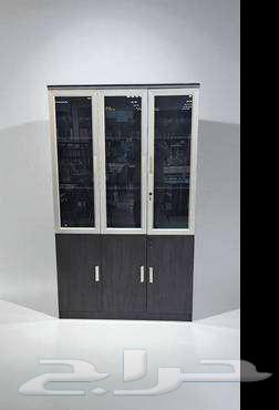 دولاب تخزين مكتبي ثلاث أبواب بني   رمادي منظم ((جديد))64251891066113111