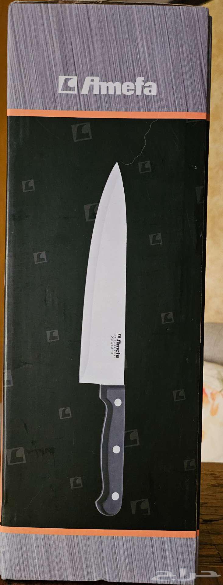 طقم سكاكين مطبخ Amefa Stratus القطع 15 مع بلوك خشبي64237524005890112