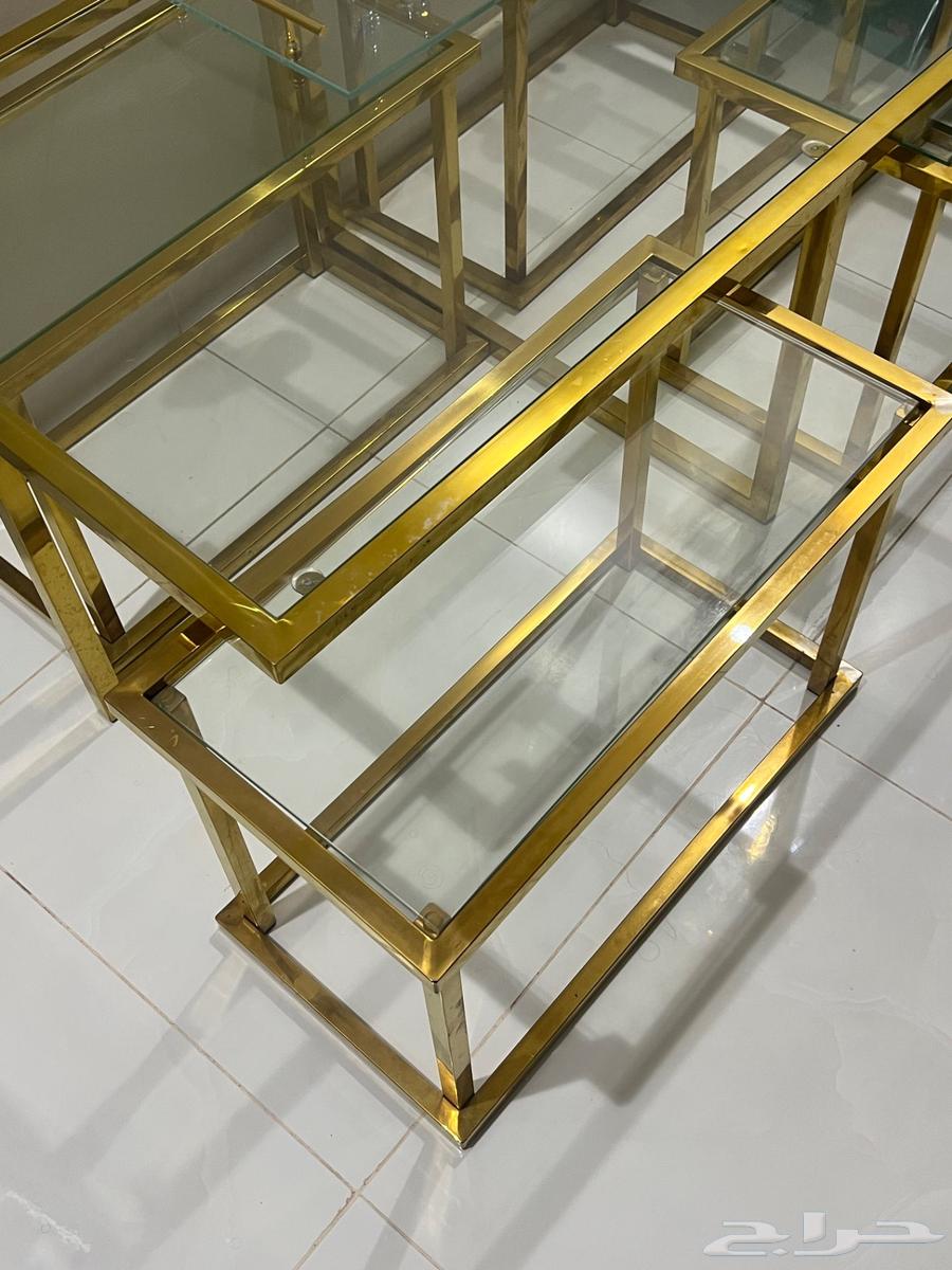 طاوله ضيافه قزاز ذهبي مع اربع قطع64235491183233111