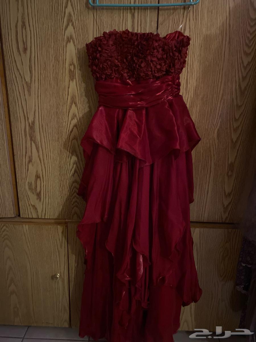 فستان احمر لبسة وحدة جميل مقاس سمول ومناسب للطول او مع كعب64236294366977114