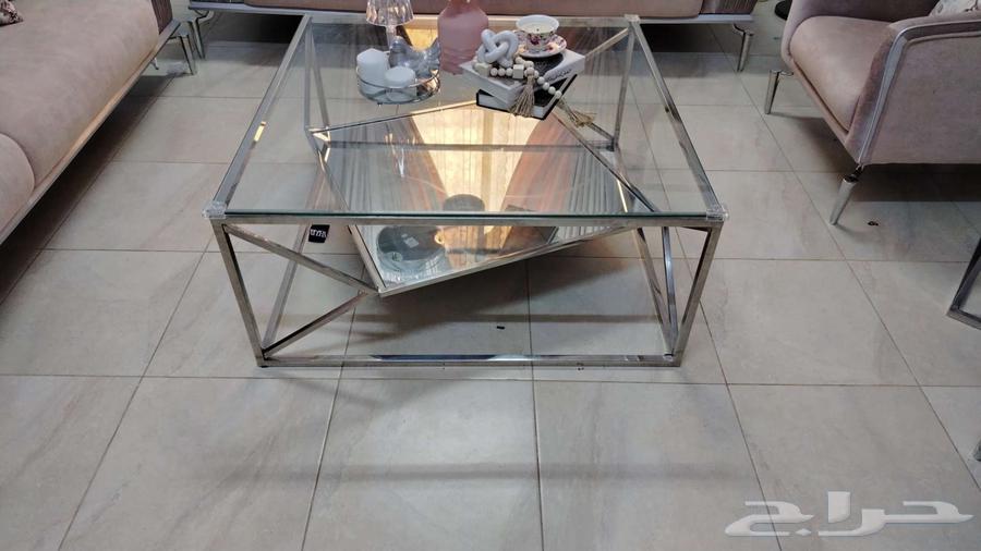 طاولة قهوة للوسط ستيل لون فضي جديدة64241069422979110