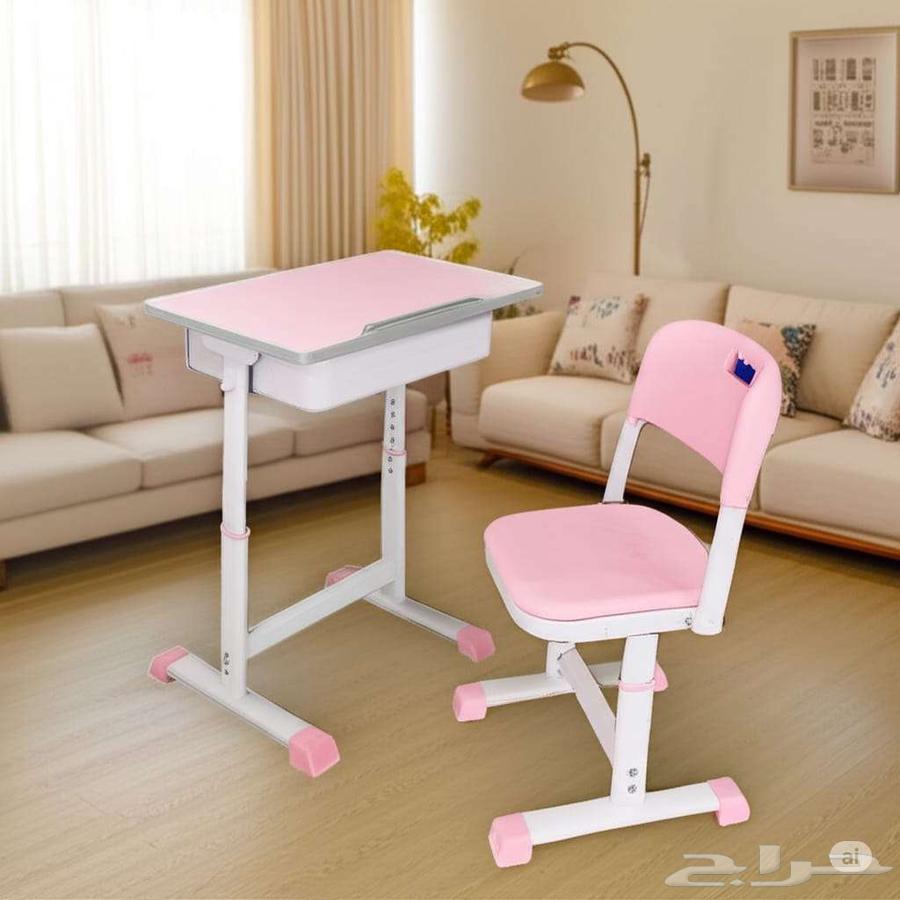 مكتب وكرسي دراسي للأطفال - لون ازرق لون وردي64244446817410114