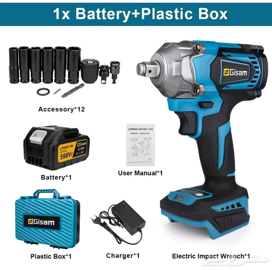 مفك عجل كهربائي 1200 نيوتن ببطارية واحدة64423229532417110