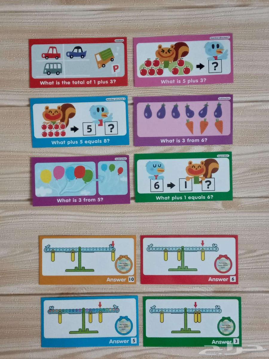 Illustrated Addition and Subtraction Cards - Training Sheets and Encouraging Stickers64345016680963111