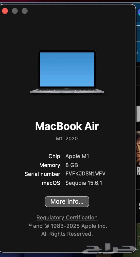 Apple MacBook Air M1 (2020) 8GB Unified Memory 256 GB SSD64361847427585113