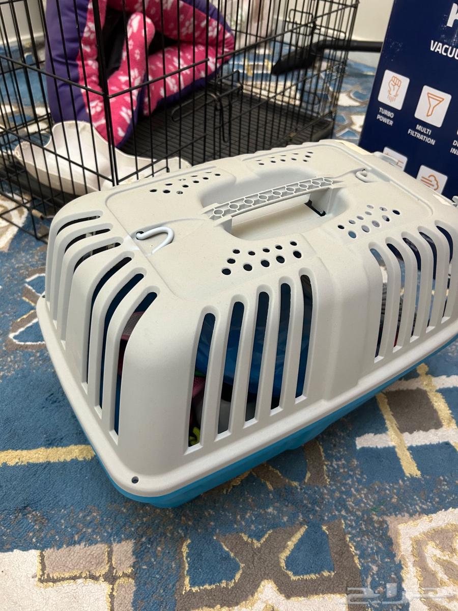 قفص قطه وقفص كلب مع حبل وصحن اكل وطوق وحزام64363294243202110