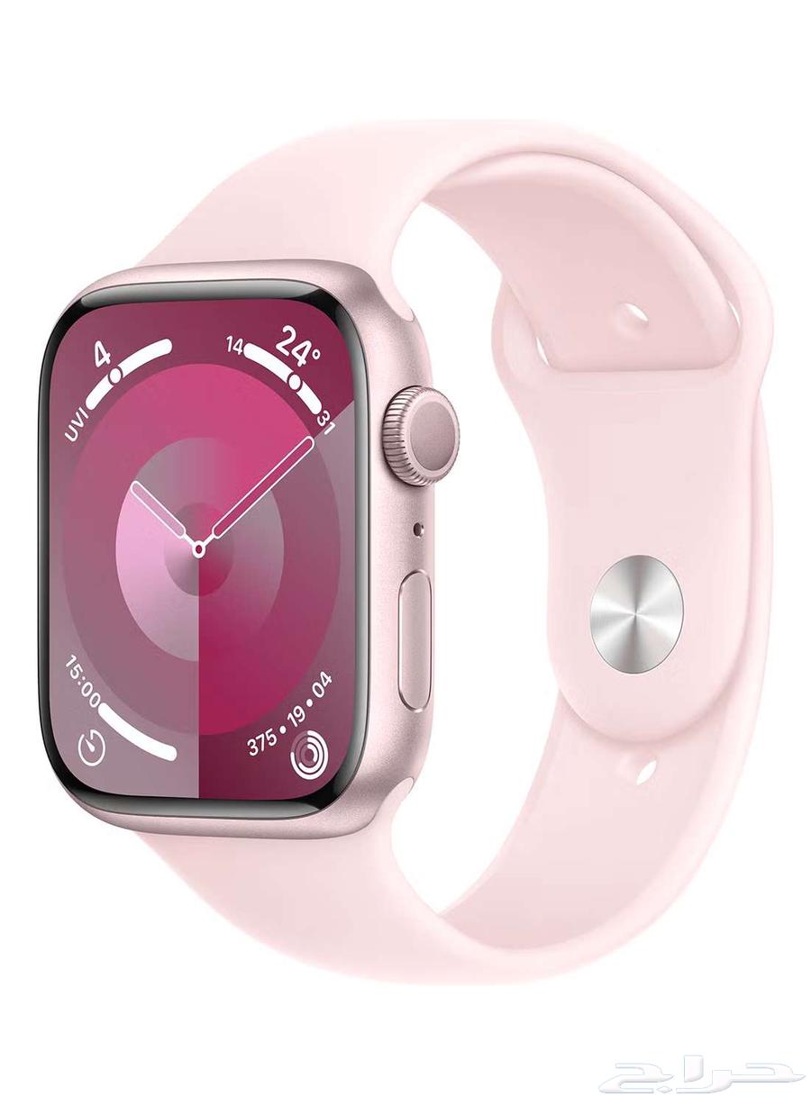 (جديد)ساعة آبل 45 مل بينك - Apple Watch 9 GPS 45mm Pink64352718639491110
