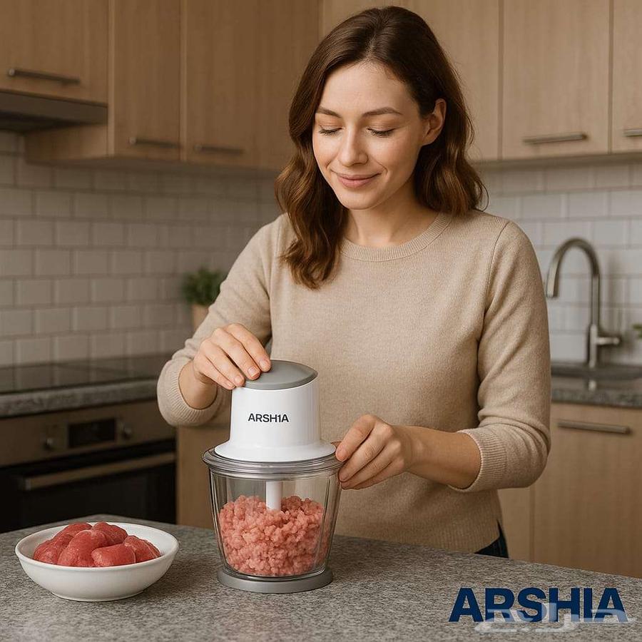 فرامة لحم أرشيا   500 واط  وعاء زجاجي متين  لون تيتانيوم64354563714563111