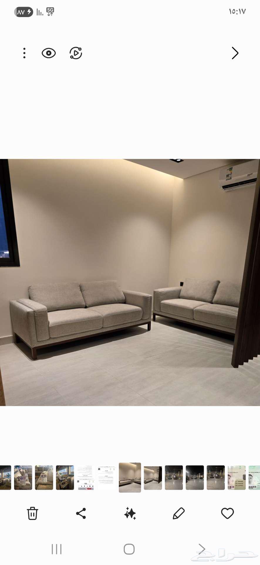 قطعتين كنب  تلفزيون سامسونج 50 بوصه جديد مع قاعده متحركه64369469695490111