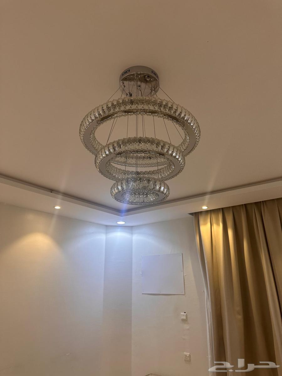 Two sofas for sale, one long and one single - chandelier, glass tables64365645230977111